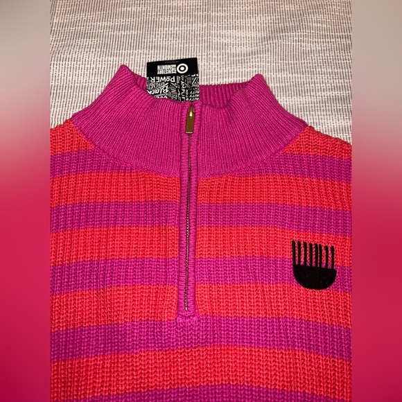 Target Black History Month Striped Half-Zip Sweater XS - Picture 3 of 6